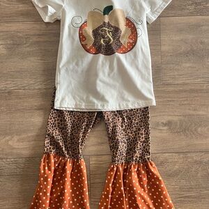 Kids Pumpkin Costume Set - White and Orange